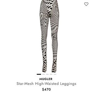 Mugler Black and White Patterned Leggings